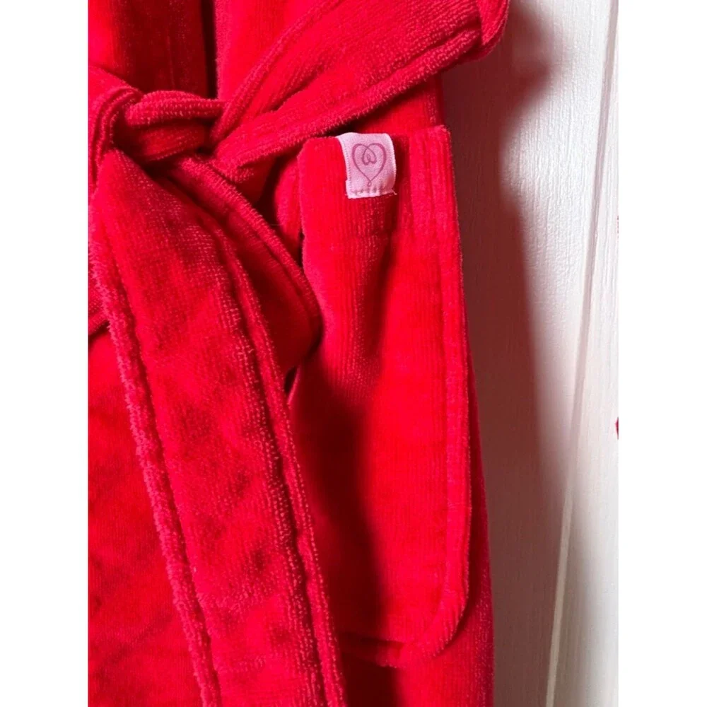 Vintage Victoria's Secret Red Terry Cloth Bathrobe M Heavyweight Spa Luxury